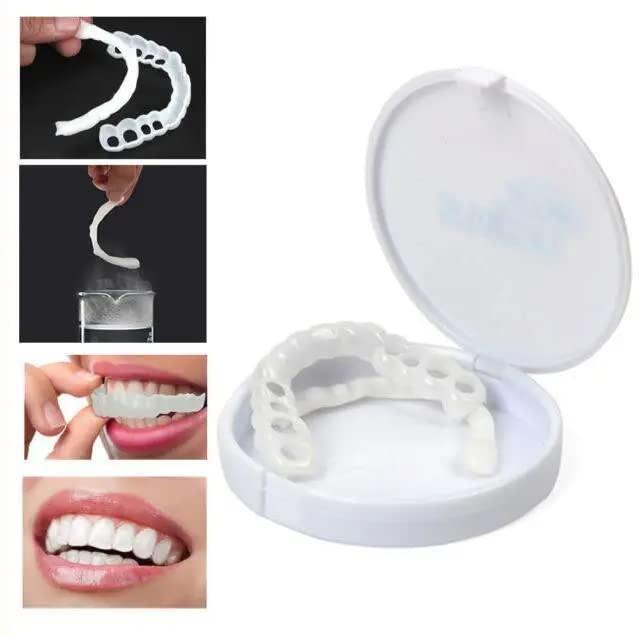 Title:
2 Pairs Instant Smile Fake Teeth Set – Upper & Lower Denture with Customizable Fit